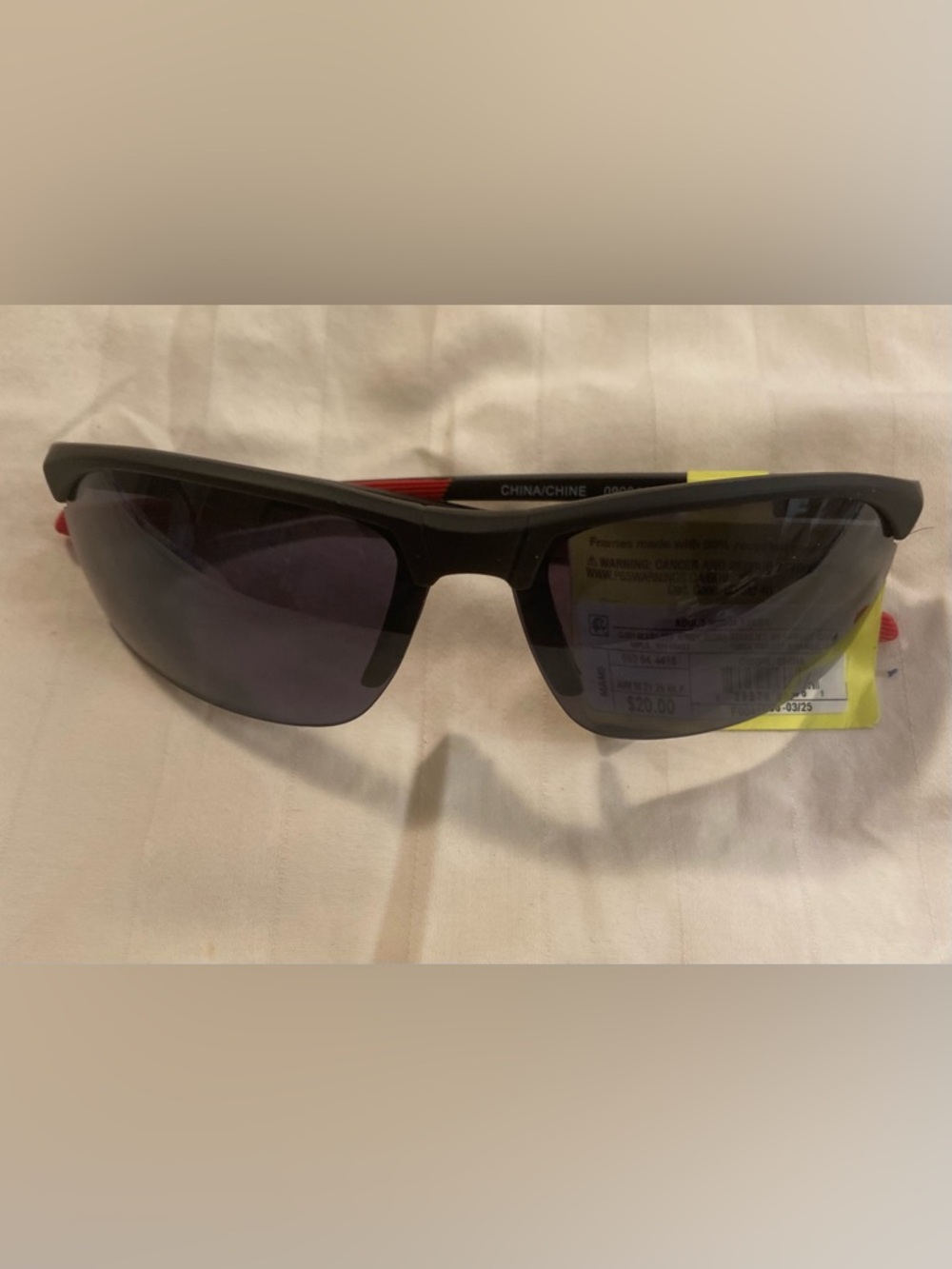 all in motion Black Sunglasses with Red Temple Accents